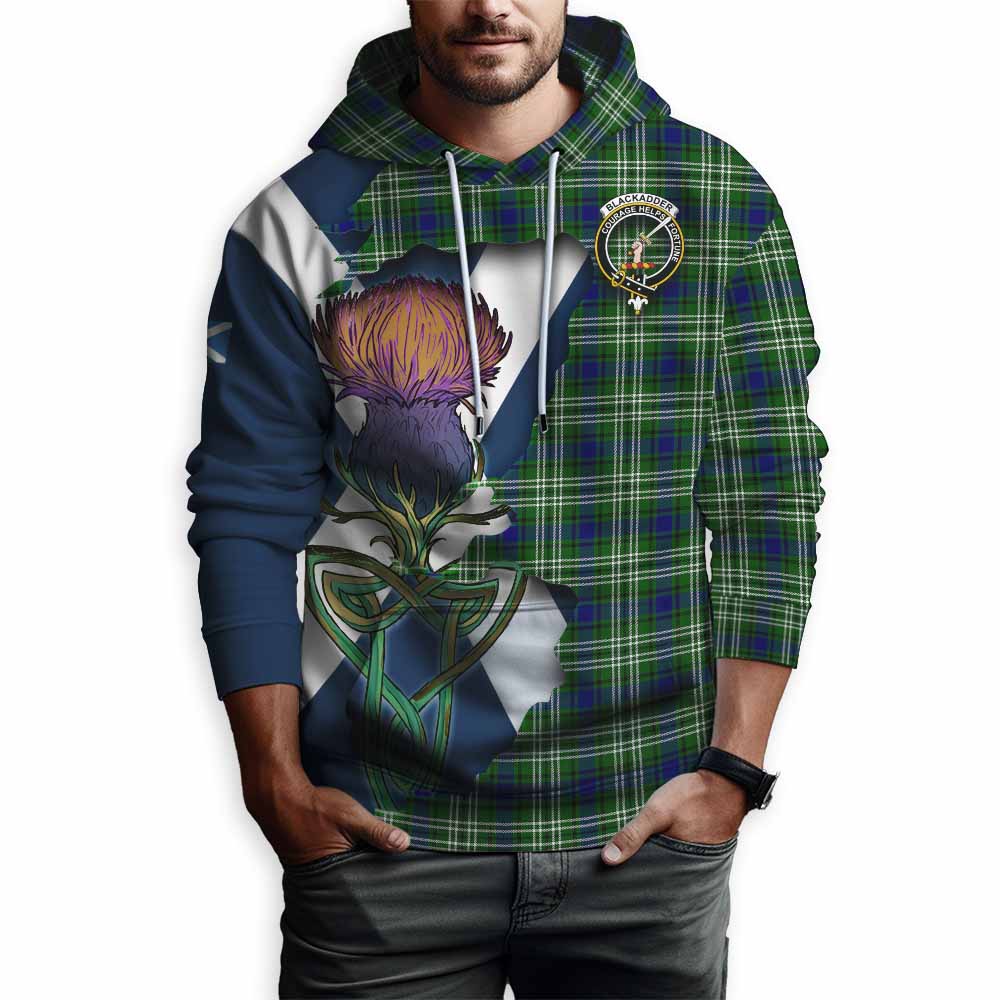 Blackadder Tartan Family Crest Hoodie Scottish Thistle Celtic Inspired Pullover Hoodie - Tartan Vibes Clothing