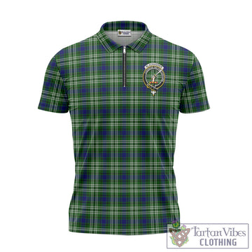 Blackadder Tartan Zipper Polo Shirt with Family Crest Unisex - Tartan Vibes Clothing