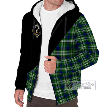 Blackadder Tartan Sherpa Hoodie with Family Crest and Military Logo Style Unisex S - Tartan Vibes Clothing