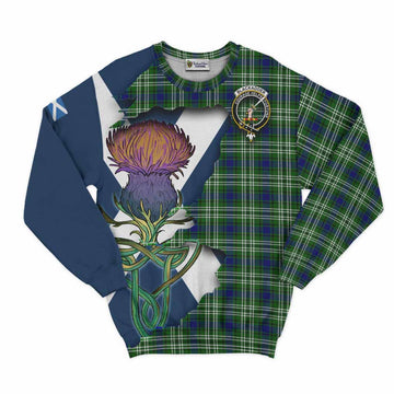 Blackadder Tartan Family Crest Sweatshirt Scottish Thistle Celtic Inspired Unisex - Tartan Vibes Clothing
