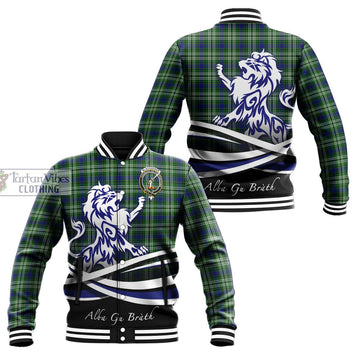 Blackadder Tartan Baseball Jacket with Alba Gu Brath Regal Lion Emblem Unisex - Tartan Vibes Clothing