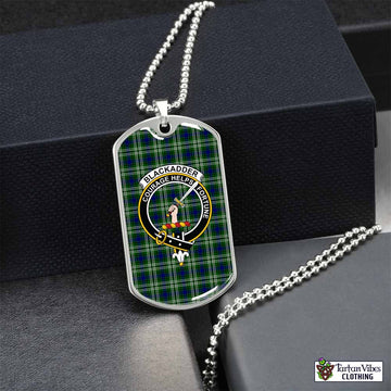 Blackadder Tartan Dog Tag Necklace with Family Crest Silver No - Tartan Vibes Clothing