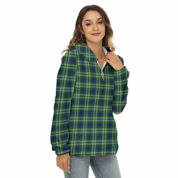 Blackadder Tartan Women's Borg Fleece Hoodie with Half Zip Female - Tartan Vibes Clothing