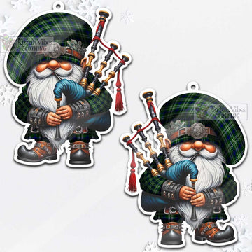 Blackadder Tartan Bagpiper Gnome Christmas Ornament