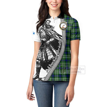 Blackadder Tartan Clan Crest Women's Polo Shirt with Highlander Warrior Celtic Style - Tartan Vibes Clothing