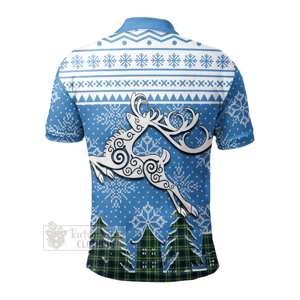 Blackadder Clan Christmas Polo Shirt Celtic Reindeer Style - Tartan Vibes Clothing