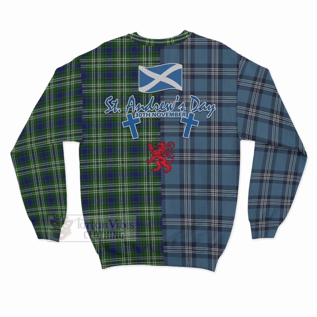 Blackadder Tartan Sweatshirt Happy St. Andrew's Day Half Tartan Style - Tartan Vibes Clothing