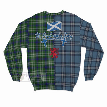Blackadder Tartan Sweatshirt Happy St. Andrew's Day Half Tartan Style - Tartan Vibes Clothing