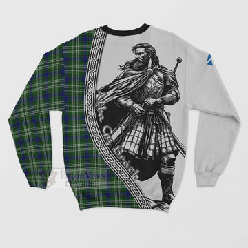 Blackadder Tartan Clan Crest Sweatshirt with Highlander Warrior Celtic Style - Tartan Vibes Clothing
