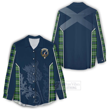 Blackadder Tartan Women's Casual Shirt with Family Crest and Scottish Thistle Vibes Sport Style