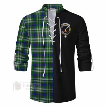 Blackadder Tartan Ghillie Kilt Shirt with Family Crest and Half Of Me Style - Tartan Vibes Clothing