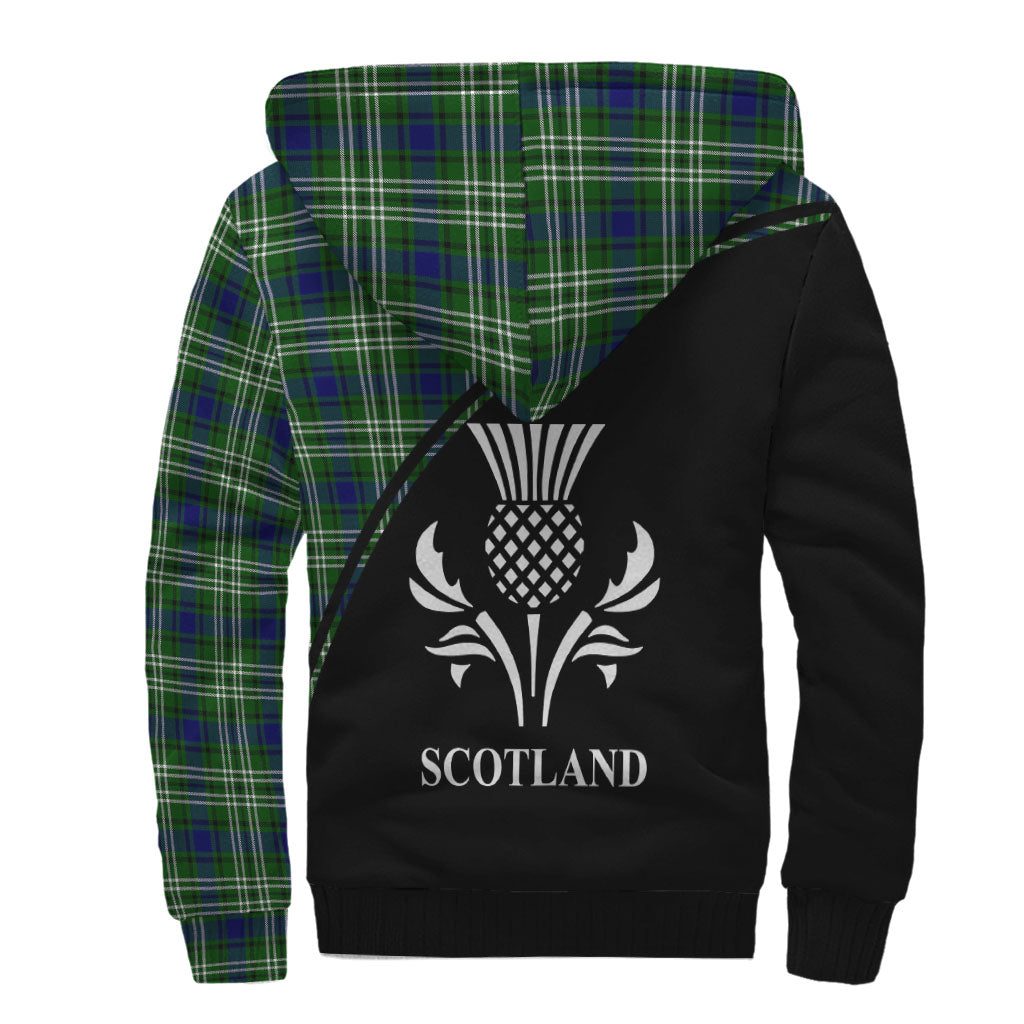 Blackadder Tartan Sherpa Hoodie with Family Crest Curve Style - Tartanvibesclothing