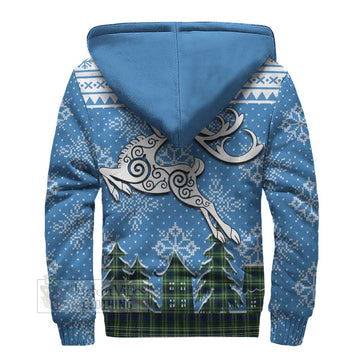 Blackadder Clan Christmas Sherpa Hoodie Celtic Reindeer Style - Tartan Vibes Clothing