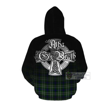 Blackadder Tartan Cotton Hoodie Featuring Alba Gu Brath Family Crest Celtic Inspired Pullover Hoodie - Tartan Vibes Clothing