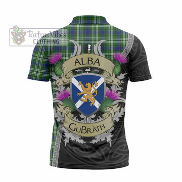 Blackadder Tartan Family Crest Zipper Polo Shirt Lion Rampant Royal Thistle Shield Celtic Inspired - Tartan Vibes Clothing