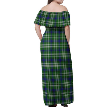 Blackadder Tartan Off Shoulder Long Dress