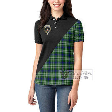 Blackadder Tartan Women's Polo Shirt with Family Crest and Military Logo Style - Tartan Vibes Clothing