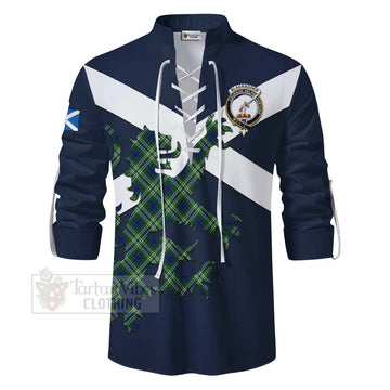 Blackadder Tartan Lion Rampant Ghillie Kilt Shirt Proudly Display Your Heritage with Alba Gu Brath and Clan Name - Tartan Vibes Clothing