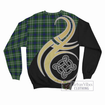 Blackadder Tartan Sweatshirt with Family Crest and Celtic Symbol Style - Tartan Vibes Clothing