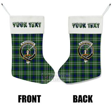 Blackadder Tartan Family Crest Christmas Stocking with Personalized Text - Tartan Vibes Clothing