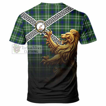 Blackadder Crest Tartan T-Shirt with Golden Lion Emblem Celtic Style - Tartan Vibes Clothing