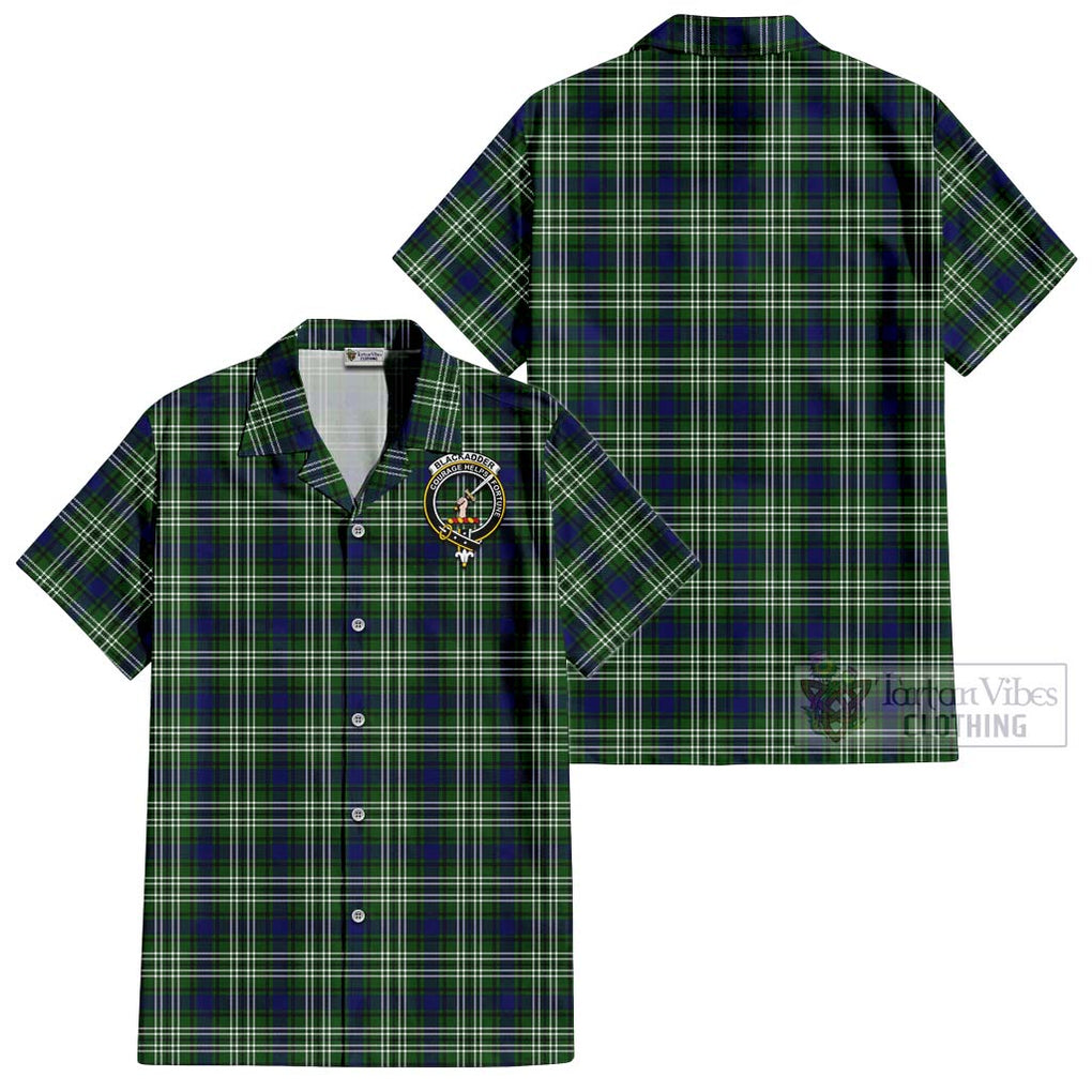 Blackadder Tartan Cotton Hawaiian Shirt with Family Crest Kid - Tartan Vibes Clothing