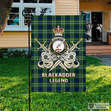Blackadder Tartan Garden Flag with Clan Crest and the Golden Sword of Courageous Legacy Garden Flag - Tartan Vibes Clothing