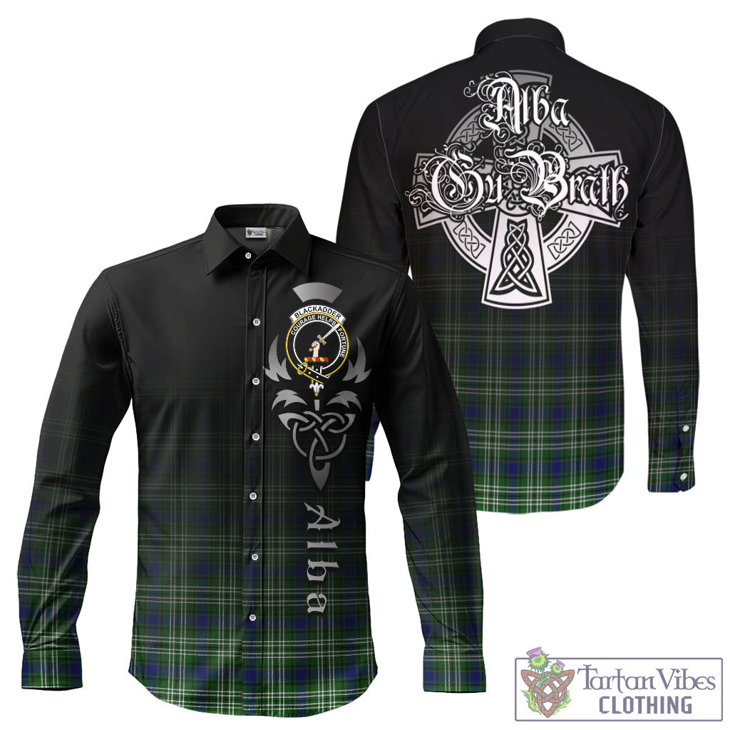 Blackadder Tartan Long Sleeve Button Up Featuring Alba Gu Brath Family Crest Celtic Inspired - Tartan Vibes Clothing