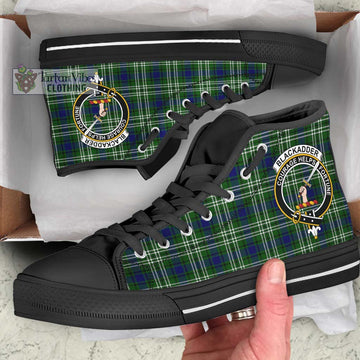 Blackadder Tartan High Top Shoes with Family Crest