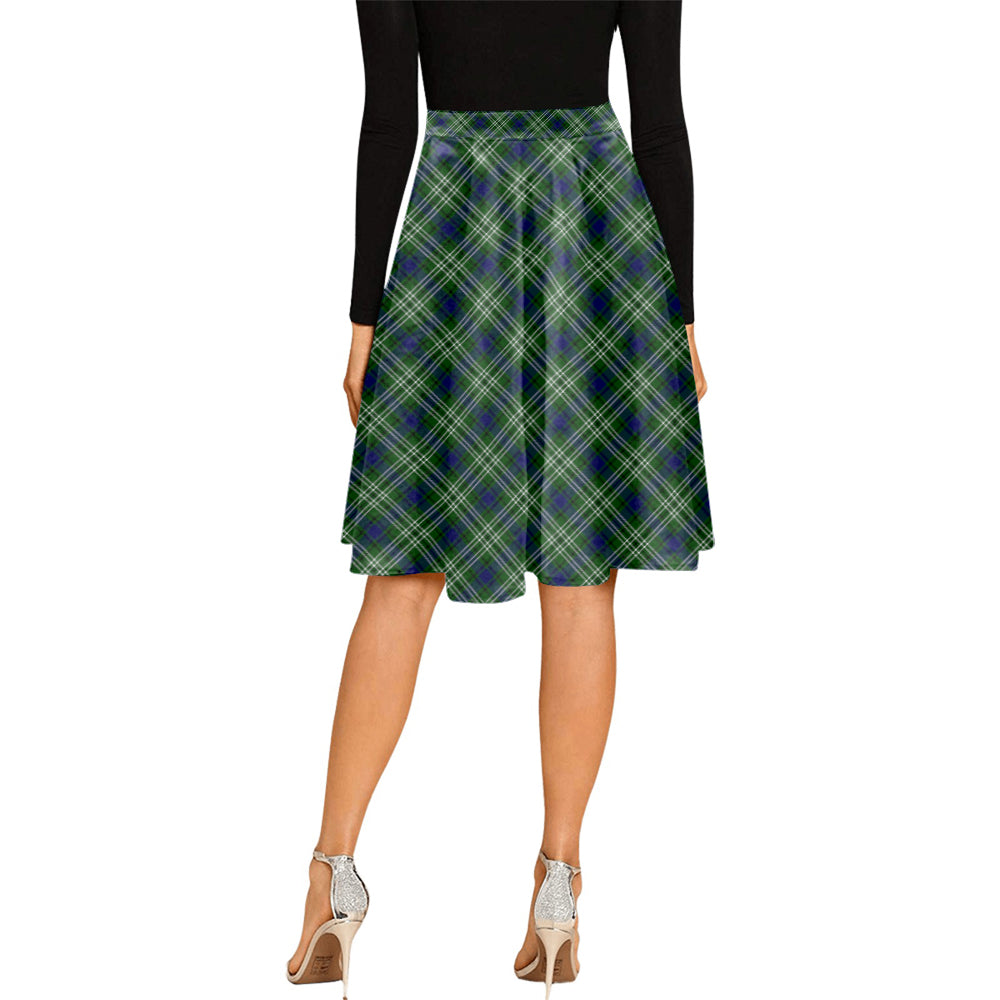 Blackadder Tartan Melete Pleated Midi Skirt Cross Style - Tartan Vibes Clothing