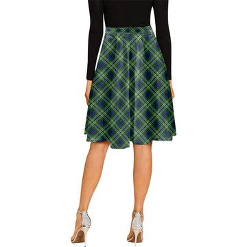 Blackadder Tartan Melete Pleated Midi Skirt Cross Style - Tartan Vibes Clothing