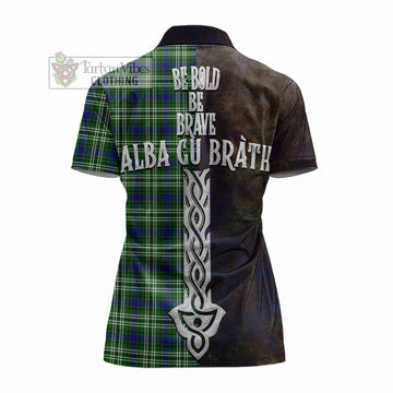 Blackadder Tartan Family Crest Women's Polo Shirt Alba Gu Brath Be Brave Lion Ancient Style - Tartan Vibes Clothing
