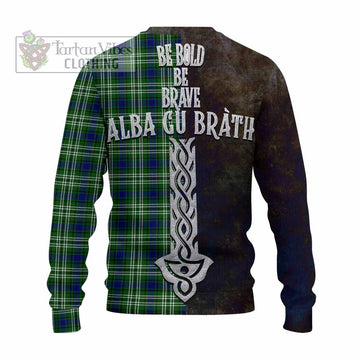 Blackadder Tartan Family Crest Knitted Sweater Alba Gu Brath Be Brave Lion Ancient Style - Tartan Vibes Clothing