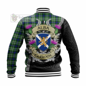 Blackadder Tartan Family Crest Baseball Jacket Lion Rampant Royal Thistle Shield Celtic Inspired - Tartan Vibes Clothing