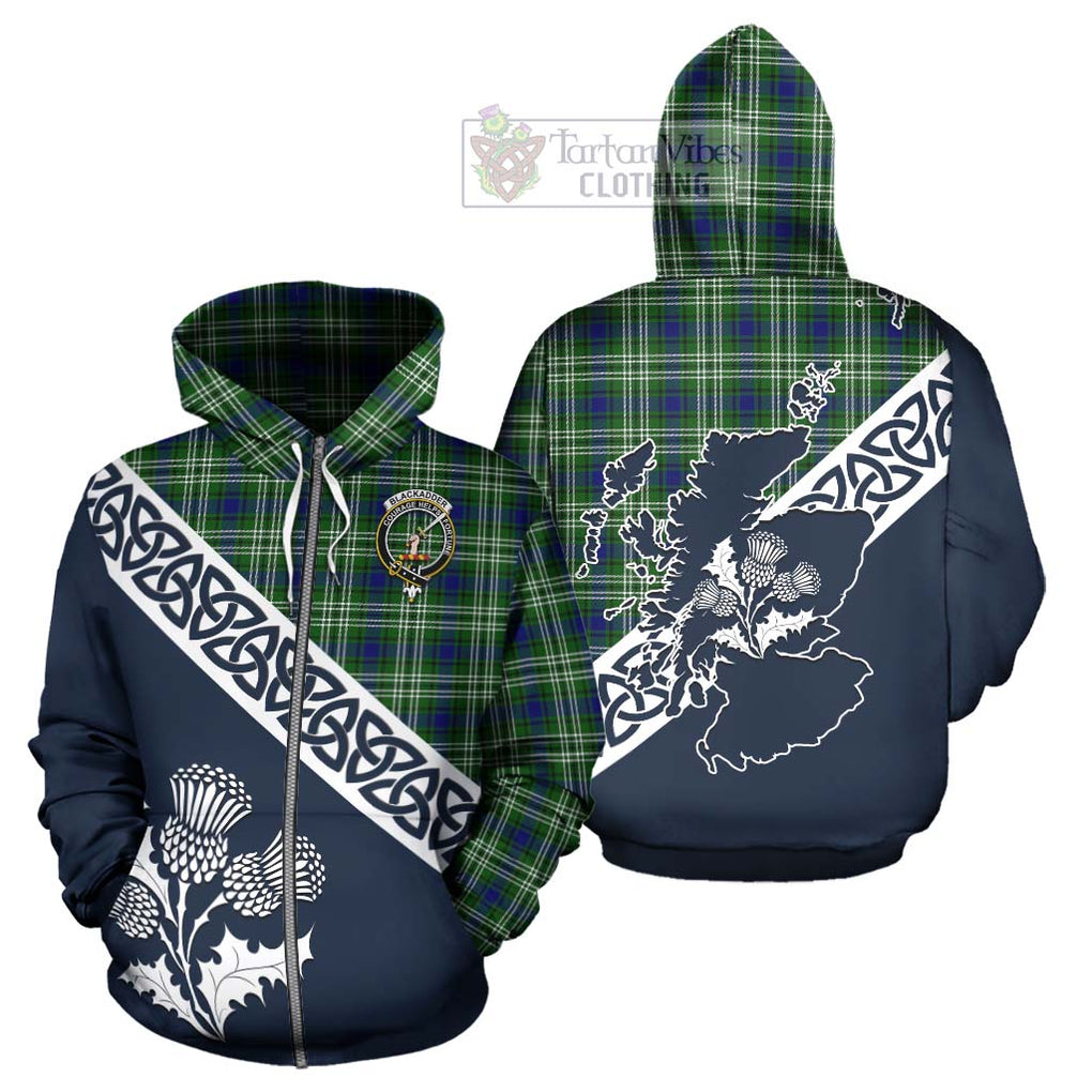 Blackadder Tartan Hoodie Featuring Thistle and Scotland Map - Tartan Vibes Clothing