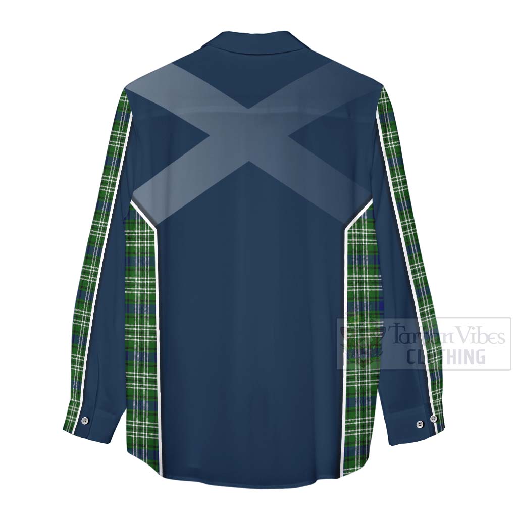 Tartan Vibes Clothing Blackadder Tartan Women's Casual Shirt with Family Crest and Scottish Thistle Vibes Sport Style