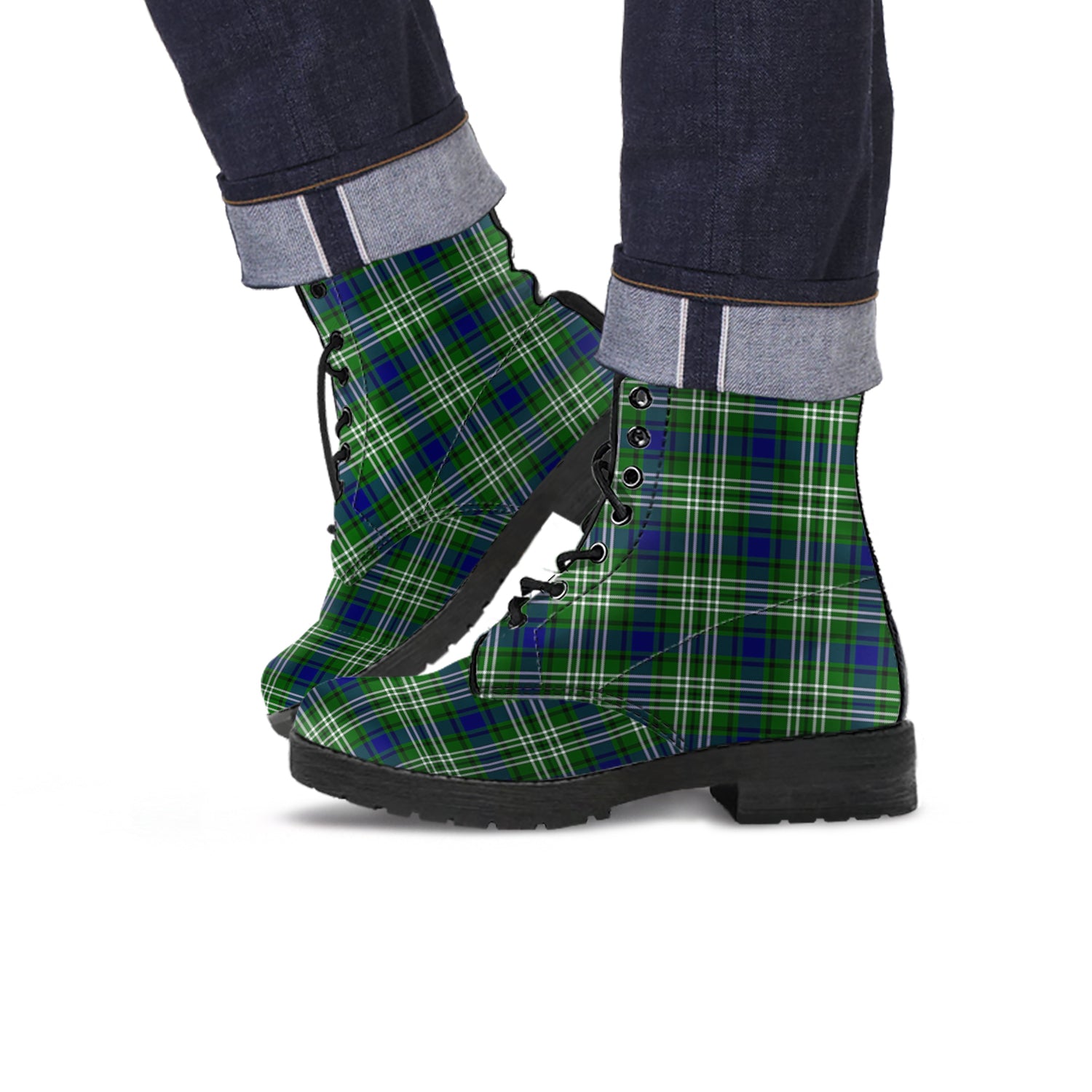 Blackadder Tartan Leather Boots - Tartanvibesclothing