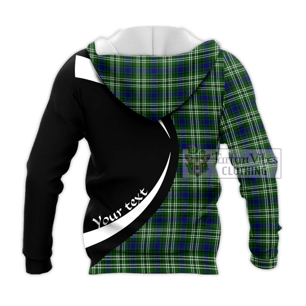 Blackadder Tartan Knitted Hoodie with Family Crest Circle Style - Tartan Vibes Clothing