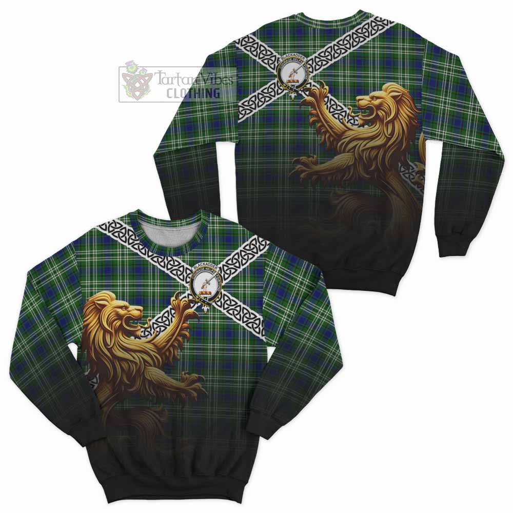 Blackadder Crest Tartan Sweatshirt with Golden Lion Emblem Celtic Style - Tartan Vibes Clothing