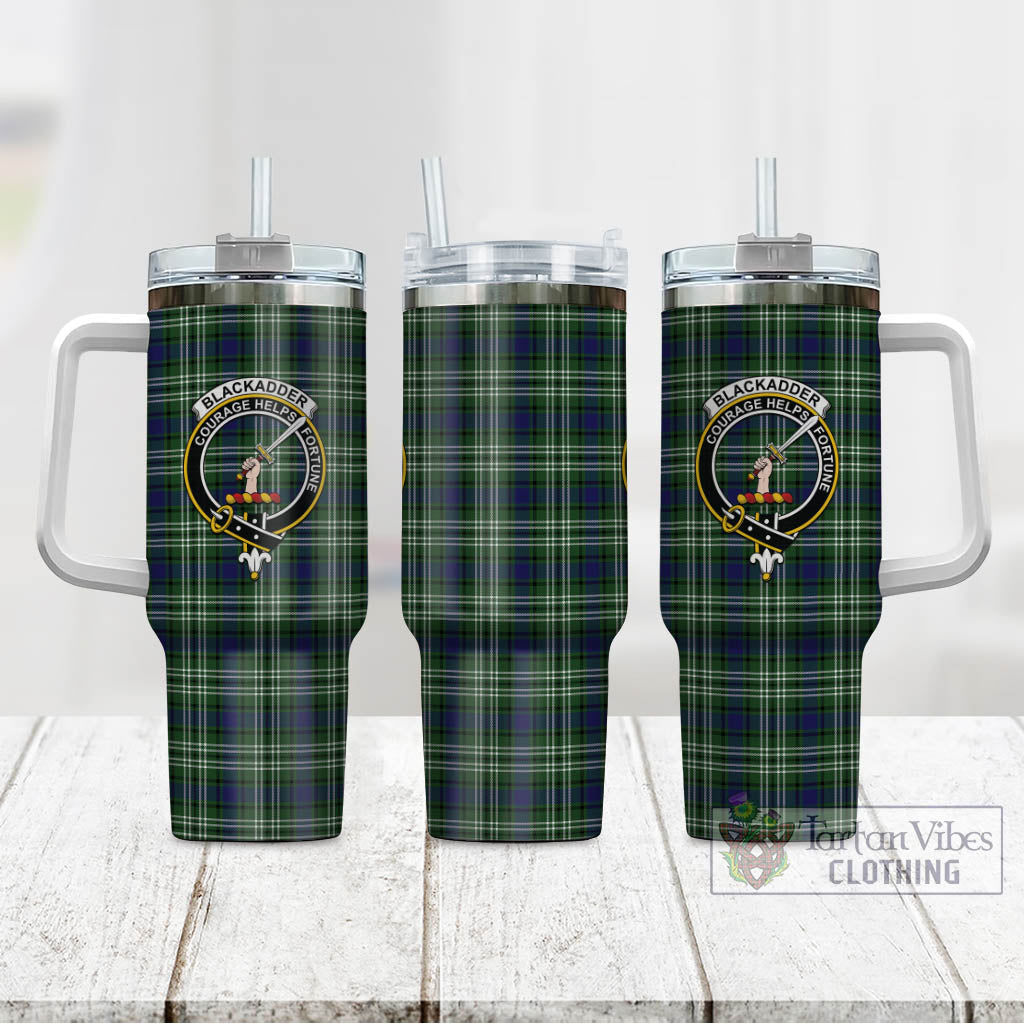 Tartan Vibes Clothing Blackadder Tartan and Family Crest Tumbler with Handle