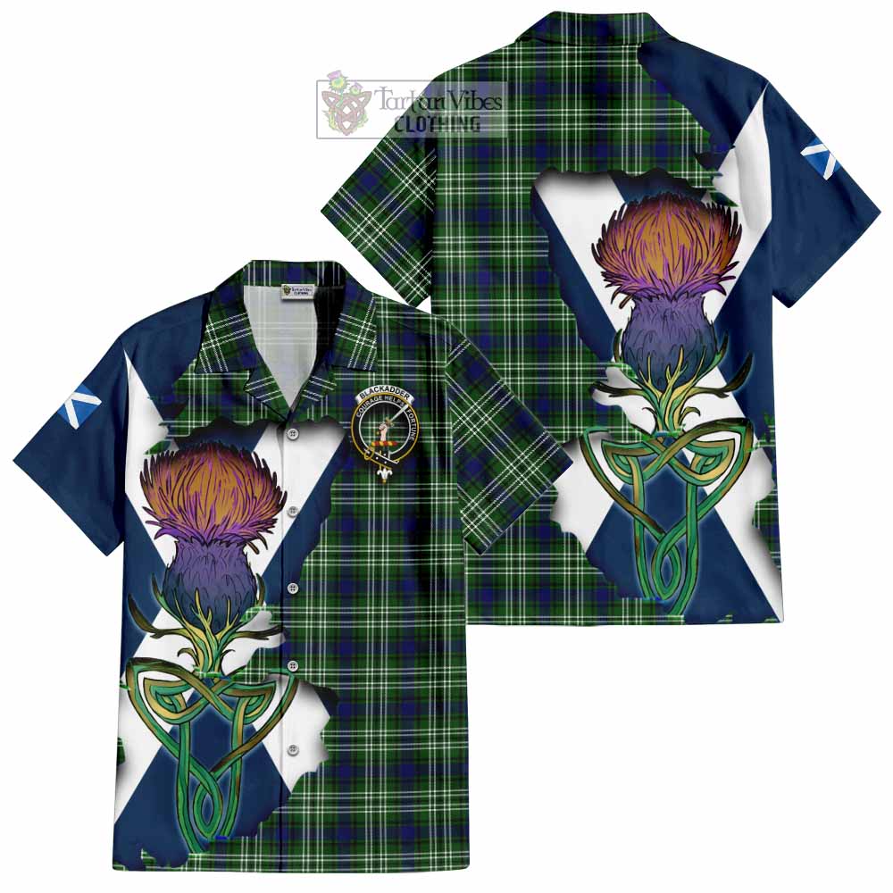 Blackadder Tartan Family Crest Hawaiian Shirt Scottish Thistle Celtic Inspired - Tartan Vibes Clothing