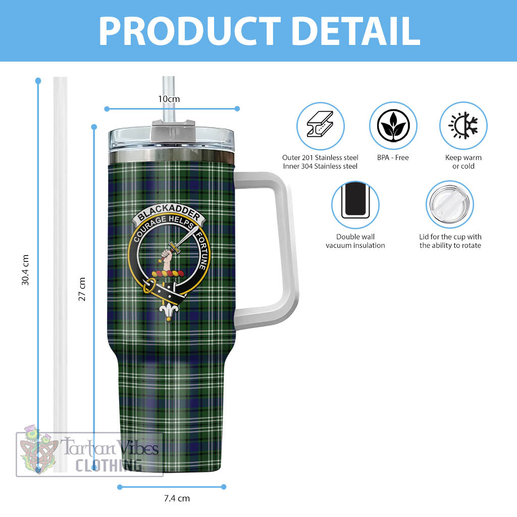 Tartan Vibes Clothing Blackadder Tartan and Family Crest Tumbler with Handle