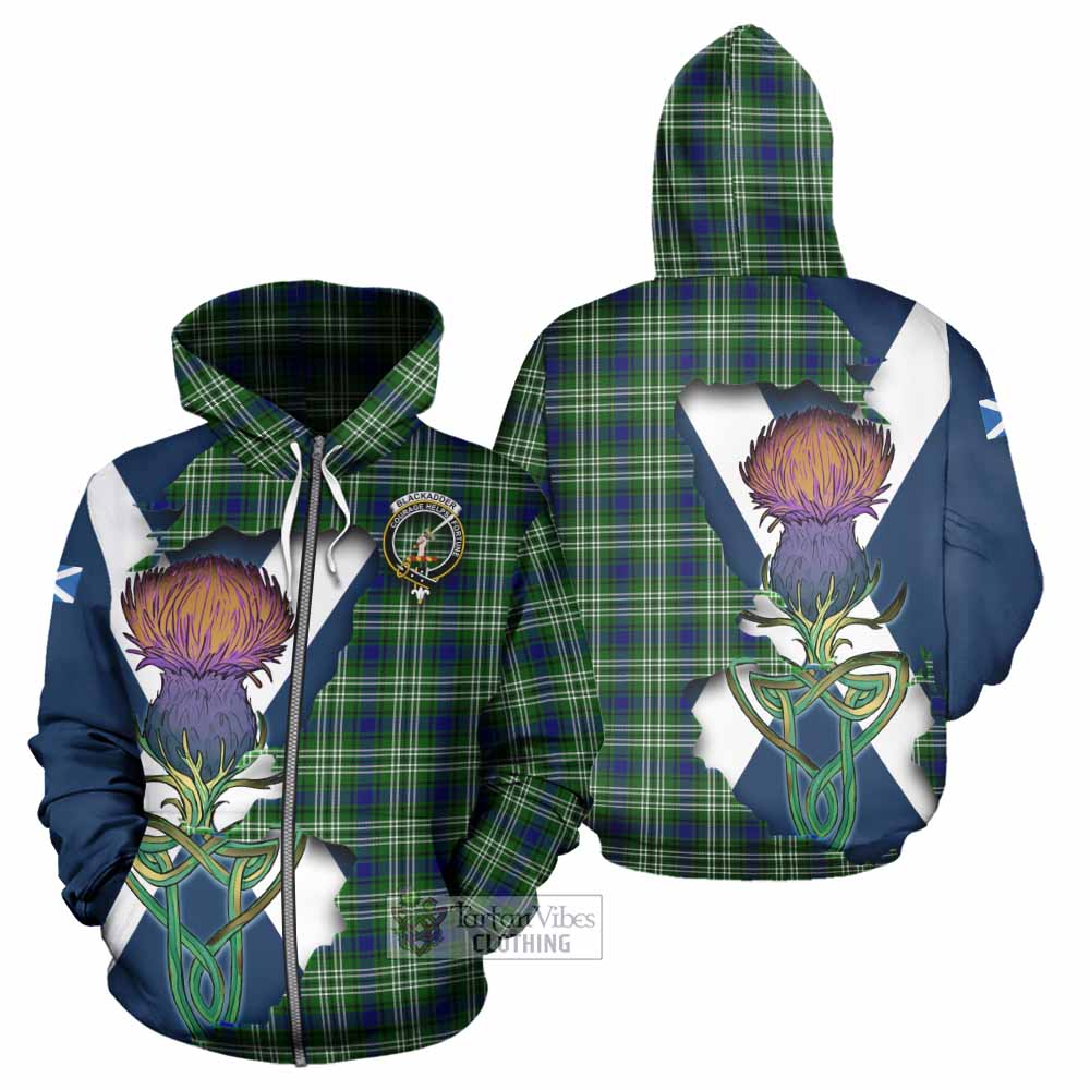 Blackadder Tartan Family Crest Hoodie Scottish Thistle Celtic Inspired Zip Hoodie - Tartan Vibes Clothing
