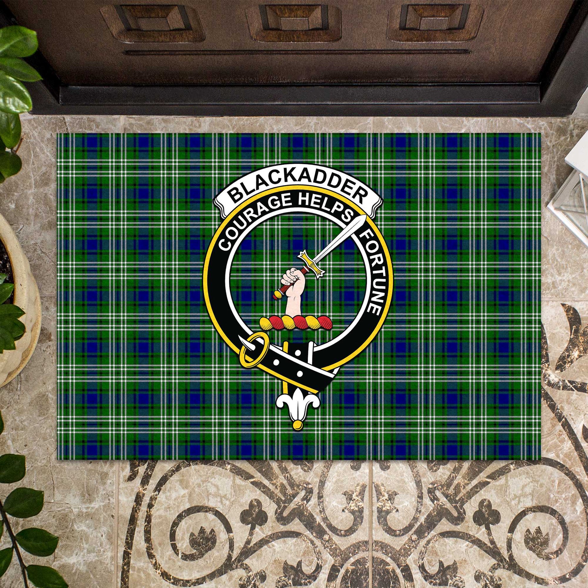 Blackadder Tartan Door Mat with Family Crest – Tartan Vibes Clothing