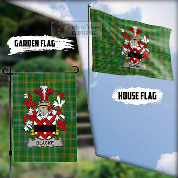 Blacke Irish Clan Tartan Flag with Coat of Arms