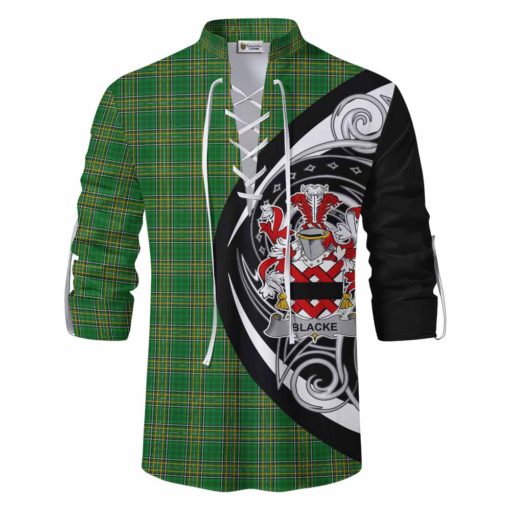 Blacke Irish Clan Ghillie Kilt Shirt Celtic Circle Style Men - Tartan Vibes Clothing