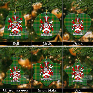 Blackney Irish Clan Tartan Christmas Ceramic Ornament with Coat of Arms