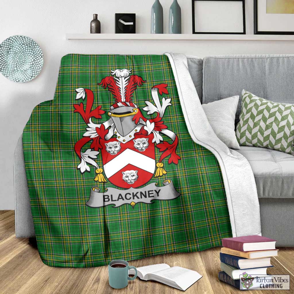 Tartan Vibes Clothing Blackney Irish Clan Tartan Blanket with Coat of Arms