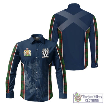 Blackstock Hunting Tartan Long Sleeve Button Up Shirt with Family Crest and Scottish Thistle Vibes Sport Style