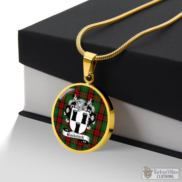 Blackstock Hunting Tartan Circle Necklace with Family Crest